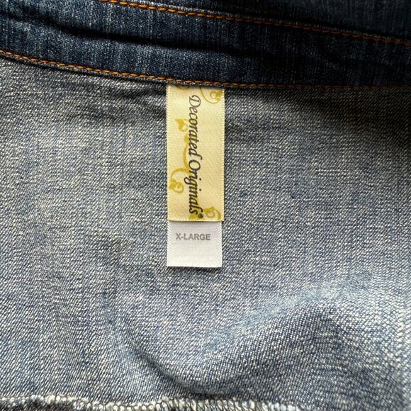 Decorated Originals Womens Embroidered Denim Jacket X-Large Blue Cotton Blend - Picture 8 of 9